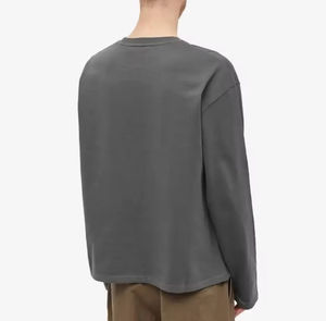 เสื้อยืดแขนยาวพิมพ์ลายโอเวอร์ไซส์สำหรับผู้ชายเสื้อคอกลมไหล่ตกหรูหรา - Product Image 2