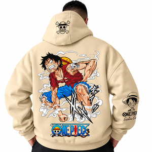 เสื้อฮู้ดโอเวอร์ไซส์พิมพ์ลายการ์ตูนอนิเมะ ผ้าโพลีเอสเตอร์ มีกระเป๋า สำหรับผู้ชายและผู้หญิง เสื้อสเวตเชิ้ตแขนยาวแบบสวมหัว เหมาะสำหรับฤดูใบไม้ร่วงและฤดูหนาว - Product Image 1