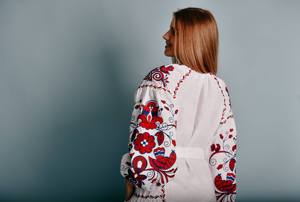 2025 Thiết Kế Mới Vyshyvanka Ăn Mặc Phụ Nữ Boho Cotton Linen Trắng Thêu Vòng Cổ Phong Cách Ngọt Ngào Ren Ukrainian - Product Image 2