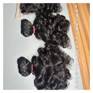 Cheveux ondulés rebondissants, cheveux indiens bruts, cuticules alignées, texture douce et fluide, extensions de cheveux non traités : modèle non permanent - Product Image 2