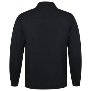 Wholesale 100% Cotton Men's Mock Neck <b>Sweater</b> Brown Stripe Anti-Wrinkle Breathable Winter Outfit Customizable Front Properties - Product Image 4