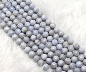 Anshul Impexs Super Natural <b>Blue</b> Lace Agate 8mm Healing Crystals <b>Beads</b> for Meditation Jewelry Fashion - Product Image 4