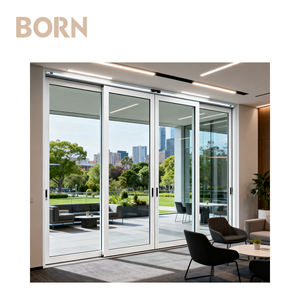 Rotura térmica resistente a los rayos UV marco Delgado puerta corrediza de jardín de aluminio para el hogar de América <span class=keywords><strong>del</strong></span> <span class=keywords><strong>Norte</strong></span> vista panorámica cerradura de seguridad - Product Image 2