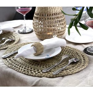 ชุดที่รองจานลายดอกไม้ทะเลบานที่ไม่เหมือนใครจำนวน6ชิ้นแผ่นรองแก้วสีธรรมชาติทำด้วยมือผู้ผลิตจากเวียดนาม - Product Image 1