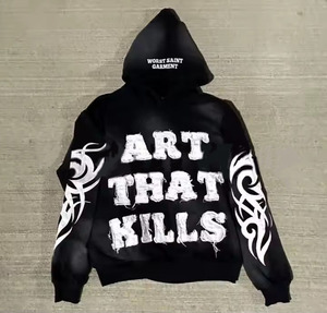 Survêtement personnalisé à broderie dégradée, poids lourd, délavé à l'acide 350 450 500 Gsm, survêtement de jogging décontracté Boxy Hoodies pour hommes - Product Image 3