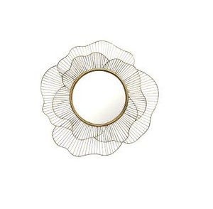 Vente en gros Cadre en alliage de fer Miroir rond décoratif mural style moderne noir et or 60cm 80cm - Product Image 4
