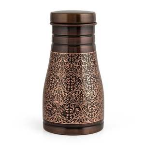 Antique <b>Copper</b> Engraved Natural <b>Copper</b> <b>Bottle</b> With Modern Design Barware Matt Finished Kitchen Ware - Product Image 1