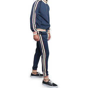 ชุดวอร์มผู้ชายทันสมัยเสื้อแจ็คเก็ตมีซิปใช้งานได้เข้าได้กับกางเกงวอร์มปรับได้เพื่อลุคฟิตเนสที่มีสไตล์ - Product Image 2