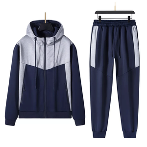 Ensemble de survêtement 100% coton pour hommes Sweat-shirt de créateur à poches zippées de haute qualité Joggers pour l'hiver imprimé - Product Image 1