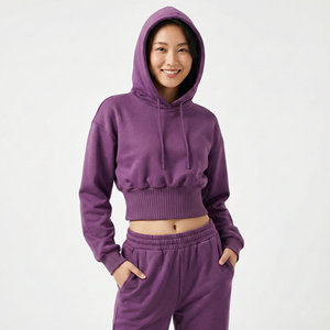 Prix de gros, sweat-shirt à manches larges pour femmes, coupe ample, taille large, en molleton de coton vierge, sweat-shirt personnalisé pour la salle de sport - Product Image 1