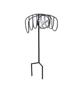 สวนท่อน้ําขาตั้งไม้แขวนเสื้อยืนฟรีคุณภาพดีที่สุดโลหะสวนท่อเก็บสําหรับลานด้านนอกและอุปกรณ์สนามหญ้า - Product Image 1