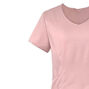 Nueva llegada profesional Hospital mujeres enfermera verano Slim Fit Scrubs camisas transpirable personalizado Lona de alta calidad Spandex - Product Image 4