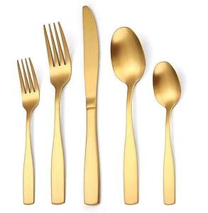 Juego de cubiertos de metal chapado en oro de primera calidad con mango real para el hogar y juegos de cubiertos de vajilla de boda - Product Image 4