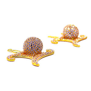 Everyday Wear 925 Sterling <b>Silver</b> Gold Plated Jewelry <b>White</b> Topaz Gemstone Women Wear Earring Set - Product Image 4