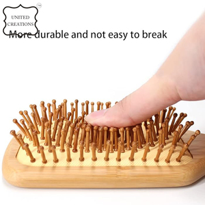 Professional Women's Hairbrush 100% Natural <b>Bamboo</b> Comb High Quality Sustainable Wood Box with Custom Logo for Styling - Product Image 6