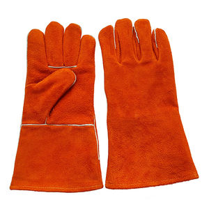 Guantes de soldadura de cuero y protección para las manos del soldador Guantes de trabajo duraderos para seguridad OEM y ODM disponibles - Product Image 1