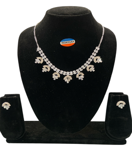 B61 élégant diamant mode ensemble de bijoux élégant classique Vintage collier et boucles d'oreilles pour fête tenue cadeau - Product Image 1