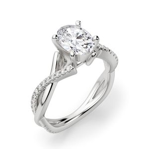 Oval Cut Twisted Engagement <b>Ring</b> for Women's - Product Image 1