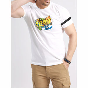 Camiseta de hombre con estampado serigrafiado, 100% algodón, transpirable, de corte holgado, fácil de llevar, a bajo precio. - Product Image 1