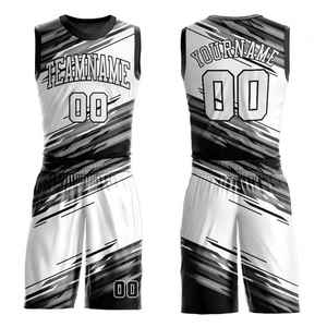 El mejor conjunto de uniforme de baloncesto Unisex, diseño de verano transpirable personalizado, ropa deportiva Reversible antibacteriana de talla grande, logotipo impreso - Product Image 1