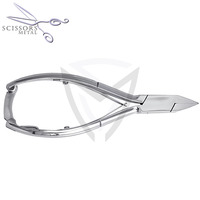 Coupe-ongles à ressort en acier inoxydable de qualité supérieure, à manche courbé, avec verrou, pour cuticules, manucure, pédicure, doigts, bébés, larges