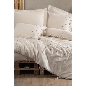 Arie King Cotton Box Linen Double Duvet Cover <b>Set</b> 4pc Including Fleece Bedding <b>Comforter</b> Wedding Woven Solid Thick Home Bedroom - Product Image 2