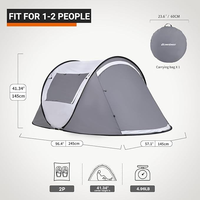 Carpa Instantánea Ultraligera, Impermeable, con Estilo Geométrico Único, Portátil para 1-2 Personas, para Campamento al Aire Libre