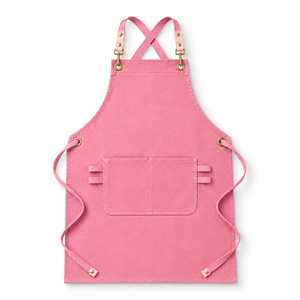 Tablier classique jaune en toile 100 % coton écologique avec taille ajustable et poche avant pour la cuisine, le jardinage et le barbecue - Product Image 3