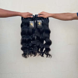 Paquet naturel brut de cheveux humains de temple indien, ruban brésilien bouclé à cuticules alignées, paquets de tissage de cheveux vierges - Product Image 2