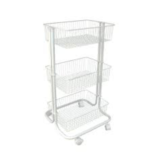 Panier à fruits en métal blanc de style royal à 3 niveaux pour la table de la maison, ustensiles de cuisine, fruits, utilisation - Product Image 1