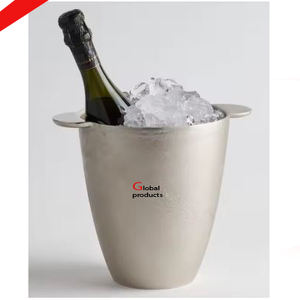 Enfriador de vino de acero inoxidable con acabado plateado de primera calidad, cubo de hielo para restaurante y bar de hotel - Product Image 3
