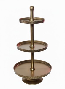Bandeja de Estrella de Tres Niveles Dorada, Soporte de Metal para Cupcakes, Torre de Exhibición de Postres de Latón Antiguo de 3 Niveles para Decoración de Bodas y Navidad - Product Image 5