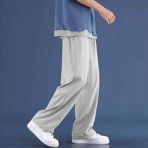 Pantalones Casuales de Moda Otoñal para Hombre, 100% Algodón, Sarga Ligera, Anti-Pilling, Corte Recto Medio, Ajuste Holgado, Servicio OEM - Product Image 2