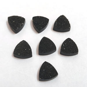 Druzy noir naturel 10x10mm trillion de cristal d'agate druzy plate 3.35 cts pierre précieuse en vrac pour la fabrication de bijoux pierres druzy d'approvisionnement - Product Image 4