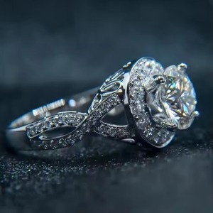 6 CT VVS1เจียระไนทรงกลมเพชรแท้สำหรับผู้ชายเต็มรูปแบบแหวนแต่งงานชั่วนิรันดร์14K ทองคำขาวชุบห้าแถวสำหรับงานแต่งงานส่งออก - Product Image 2