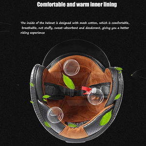 Open Face Helmet Durable ABS Shell Lightweight Ventilated Visor Helmet For Motorcycle Scooter Urban Road Safety Riding Equipment - Product Image 6