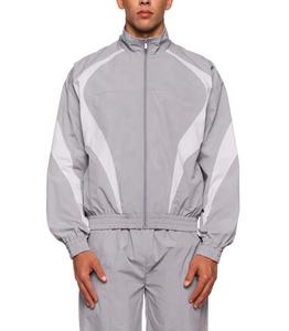 Veste de course sportive personnalisée imperméable avec bandes réfléchissantes pour homme, noire, légère, en nylon froissé, coupe-vent, zippée - Product Image 1