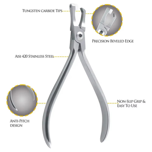 คีมจัดฟันแบบพรีเมียม สแตนเลสสตีล อุปกรณ์ทันตกรรม สำหรับใส่ยางรัดฟัน ยี่ห้อ Mathieu ใช้ซ้ำได้ ได้รับมาตรฐาน CE ISO - Product Image 1