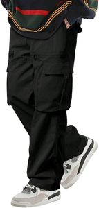 กางเกงคาร์โก้ Y2K น้ำหนักเบาสำหรับผู้ชายกางเกงทรงตรงแบบหลวมพร้อมเชือกรูดกางเกงปีนเขาแบบลำลองดีไซน์มีกระเป๋าและซิป - Product Image 4