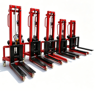 Chariots élévateurs électriques miniatures certifiés CE avec batterie au plomb-acide, pneus pleins et déplaceur latéral électrique pour entrepôt et atelier