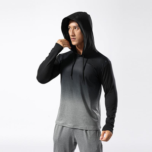 Sudaderas con Capucha de Gimnasio Musculares Lisas con Logotipo Personalizado OEM, Dos Tonos de Color, Sudaderas con Capucha de Compresión - Product Image 3