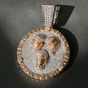 Pendentif en argent S925 avec diamant pour homme, personnalisé, VVS, bijoux fins en moissanite cultivée en laboratoire, pendentif pour les occasions de fête - Product Image 2