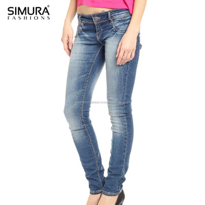 Meilleurs jeans stretch slim pour femmes et jeunes filles, design élégant, grande taille, tendance, en denim, pour le shopping en ligne - Product Image 2