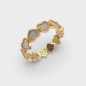 Anillo de Compromiso con Diamante Cultivado en Laboratorio de 2.0CT en Forma de Corazón, Engaste de Bisel con Banda de Eternidad Milgrain Vermeil, Certificado IGI, Joyería Fina para Boda - Product Image 3