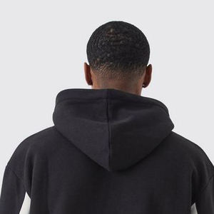 เสื้อฮู้ดแบบสวมหัวสำหรับผู้ชายผ้าคอตตอนโอเวอร์ไซส์ธรรมดาทรงโอเวอร์ไซส์สีบล็อกสามแผงสำหรับผู้ชาย - Product Image 5