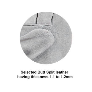 Gants de travail en cuir véritable durables avec poignet réglable, anti-coupure et anti-écrasement, pour une utilisation industrielle et de construction - Product Image 4