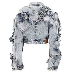 Veste en jean courte à rayures vintage personnalisée |   Vêtements pour hommes respirants, dernier design avec des coutures tendance - Product Image 4