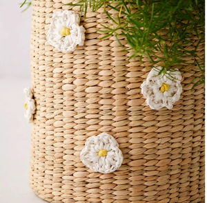 Panier de jacinthe d'eau de jardinière avec de petites fleurs pour le stockage, jardinage durable pour l'état intérieur et extérieur - Product Image 3