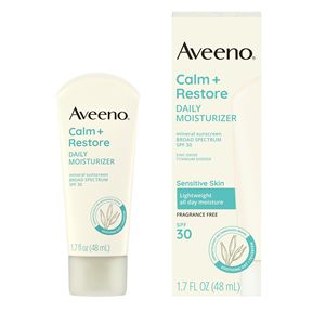 Crème hydratante quotidienne Aveeno Calm + Restore avec écran solaire minéral, 1,7 fl oz - Product Image 1