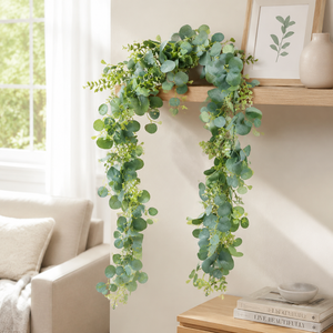 Rattan Artificiale in Plastica di Eucalipto Lungo 18 Metri con Foglie Verdi - Decorazione da Giardino e Pianta Verde - Bestseller Transfrontaliero - Product Image 5